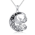 925 Sterling Silver Animal Necklaces Lion/Cat/Phoenix/Bunny/Koalas Necklace Adjustable Chain Animal Lover Pendant Jewelry for Women Men - style: Phoenix