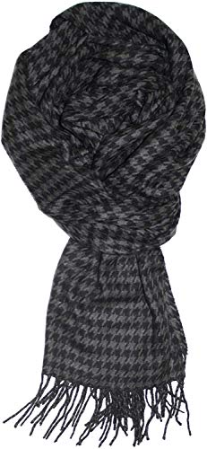 VERONZ Super Soft Classic Cashmere Feel Winter Scarf - color: Black Grey Houndstooth