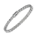 MDFUN 18k White Gold Plated CZ Tennis Bracelet, 4MM Cubic Zirconia Charm Bracelet for Women Men - style: 8.5" tennis bracelet