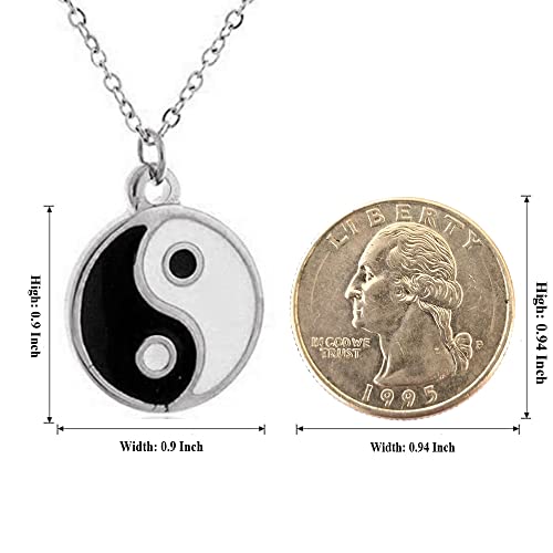 Gold Silver Yin Yang Pendant Necklace for Couples - color: Silver