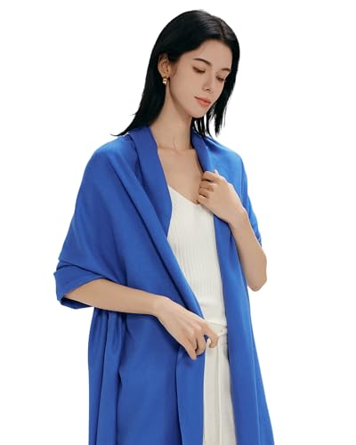 maamgic Women's Winter Scarf Soft Warm Scarf for Women Cozy Shawl Wraps for Women Lightweight Pashmina Style Wrap - color: Solid Royal Blue