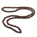 Punk Cool Colorful 8mm Wood Beads Chunky Strand Chunky Necklace Natural Wooden Chain Unisex Hip Hop Handmade African Statement Retro Bohemian Jewelry for Women Men - color: brown