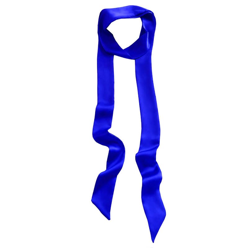 Long Thin Skinny Scarf Satin Neckerchief Ribbon Tie Waist Belt for Women - color: Royal Blue