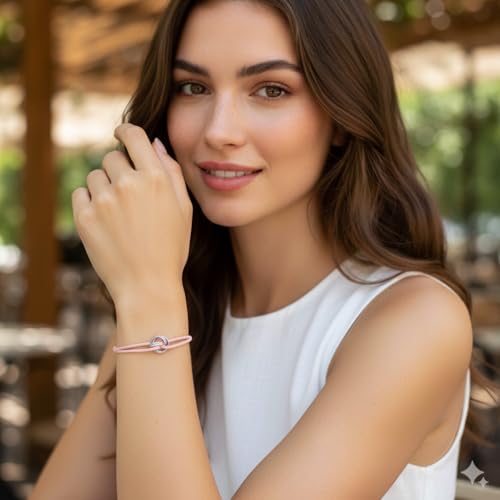 Red/Black/Pink String Bracelet for Protection and Good Luck, Adjustable Handmade Rope Bracelet with Gold/Silver Trinity Ring, Karma Friendship Bracelet for Women Men, Lucky Amulet Gift - color: Pink-sliver