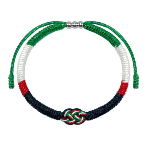 LAMIBEE Infinity Country Pride, Country Flag Code Bracelet, Protection and Lucky Sufer String Bracelet, Tibetan Wrist Wrap Bracelet, Boho Style Rope Bracelet for Women, Men, String Thread Bracelets - style: Palestine