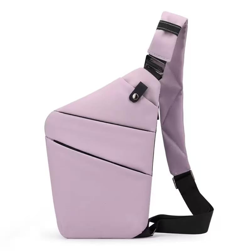 Crossbody Travel Bags for Women, Anti Theft Proof Safe Slim Sling Travel Purses, Personal Flex Shoulder Bag for Men Women - color: Purple, size: Right Shoulder