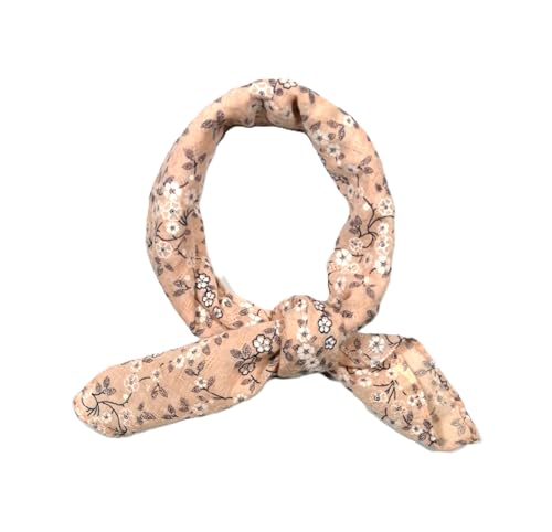 Shanlin Unisex Cotton Square Bandanas Scarves 24x24 - color: Floral2-apricot