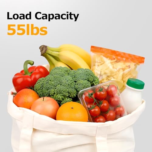 1-200 Pack Available Premium Canvas Reusable Tote Gift Bags,Made of Natural Canvas with Handle,Work,DIY,Shopping(1 Pack) - color: A3-beige