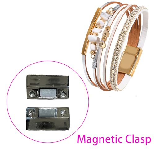 Turquoise Leather Wrap Bracelet for Women Cross Boho Beaded Stack Wrap Cuff Bracelets Stackable Crystal Bangle With Gold Silver Bohemian Jewelry Gift - color: white
