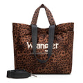 Montana West Wrangler Large Tote Bag for Women Designer Leopard Print Purse for Travel Work Gym - color: Brown