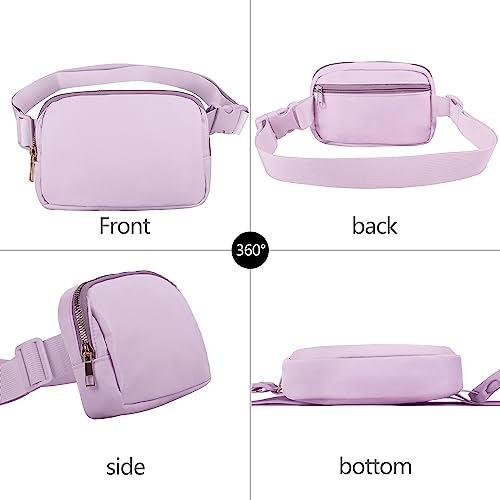 VOROLO Fanny Pack For Women And Men Crossbody Bag Belt Bag with Adjustable Strap Graduation Gifts Light Purple - color: Light Purple, style: 1 Pack Fanny Pack