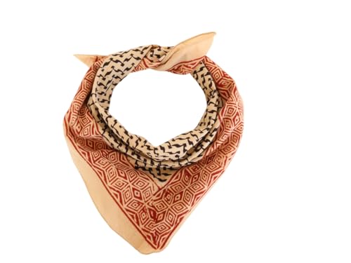 Boho Soft 100% Cotton Bandana, Bohemian Style Cotton Neck Scarf, Women Men Girl Boys Bandana, Handblock Printed Scarf 21X21 Inches