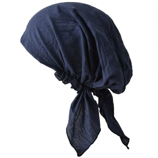 CHARM Pirate Bandana Head Scarf - Balding Hair Cap Headwrap Hat Chemo - color: Navy