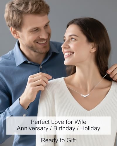 Moissanite Necklace for Women, 1.7-7.6 Carat Heart Necklace Engraved 'I LOVE YOU' Gift for Wife, Wedding Anniversary Birthday Gifts for Women, Jewelry Gifts for Her Wife Mom Girlfriend Lady - style: Round Moissanite-2.8 Carats