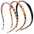 3 Pack Headbands Designed for Eyewear,Flex No Pressure Hairbands for Women Leopard Pattern Comfortable Plastic Headbands with Teeth-Black,Grey,Brown - color: Bright Surface-Black,Grey,Brown