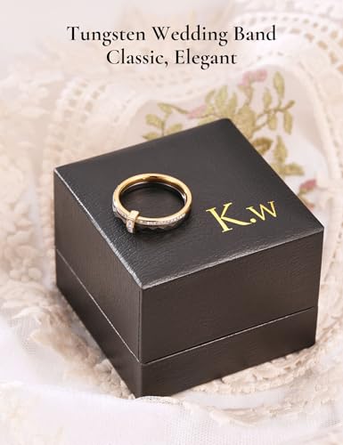 King Will 4mm/6mm Black Ceramic Rings, Men's Wedding Rings Spinner Flat Cut Wedding Band for Men Women Comfort Fit and Durable - color: Black 4mm