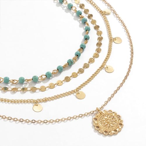 Shell Starfish Necklace for Women Pearl Beach Boho Layered Necklace Charm Accessories Summer Vacation Outfit 2026 - color: B1:layered beach necklace