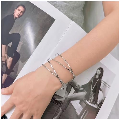 Choistily Arm Cuff Bracelet Gold Cuff Bracelet Silver Cuff Bracelet Arm Cuff Upper Arm Cuff Bracelet Jewelry Gift for Women - color: silver