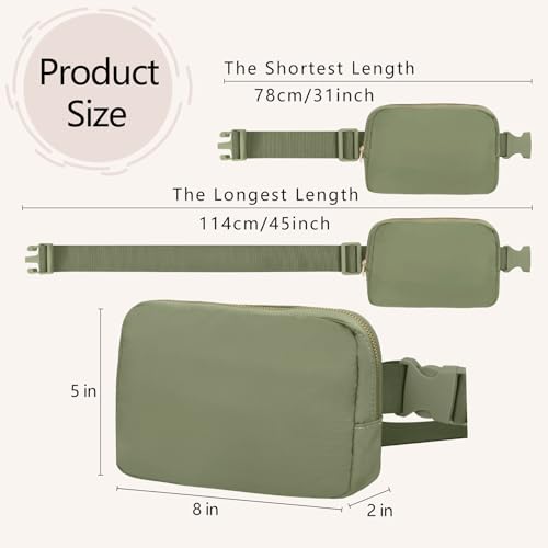 VOROLO Fanny Pack For Women And Men Crossbody Bag Belt Bag with Adjustable Strap Graduation Gifts Khaki Green - color: Khakii Green, style: 1 Pack Fanny Pack