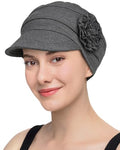 Hachapy Soft Newsboy Cap for Women Slip on Headwear Summer - color: Dark Heather Grey