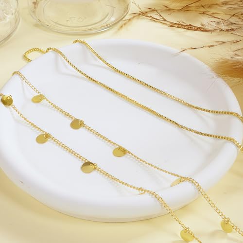14K Gold Plated Waist Chain for Women, 2Pcs Adjustable Pearl Beads Body Chain, Sexy Layered Summer Beach Bikini Belly Jewelry Accessories - style: Chain&Sequins
