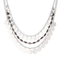 Noessla Layered Beaded Chunky Necklace for Women Boho Two-color Shell Statement Necklace Fashion Collar Costume Jewelry Gifts for Mum - color: 94-Black