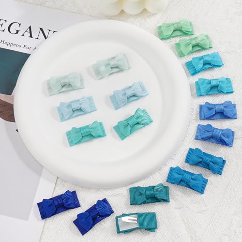 CÉLLOT Hair Clip, 120pcs Baby Girls Grosgrain Ribbon 1.2" Mini Bow Snap Clips, 60 Colors for Infant Toddlers Fine Thin Hair in Pairs - color: 120pcs/60color