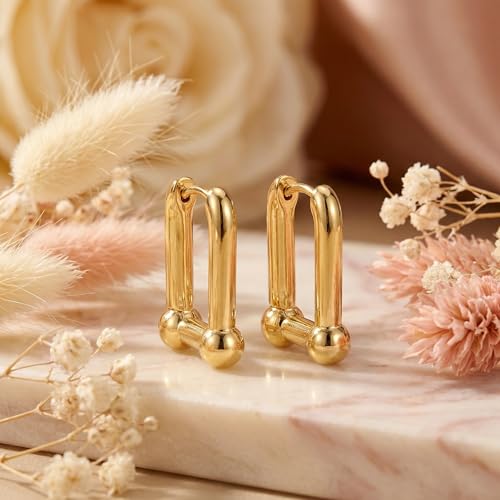 4 Pair Small Gold Hoop Earrings for Women Sensitive Ears - Hypoallergenic 14k Real Gold Plated Hoops Zirconia Cartilage Huggie Earrings Set Helix Piercing Earring Gold Jewelry for Women Gift - color: 1943 Hoop Gold