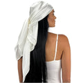 100% Mulberry Silk Head Scarf Large 36" - 19 Momme Women's Hair Wrap for Sleeping, Reduce Frizz & Damage, Natural Soft Silk - color: Ivory