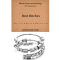 Morse Code Rings for Women, Stainless Steel Spinner Ring Fidget Rings for Anxiety Ring Morse Code Rings Inspirational Gifts Jewelry Women Birthday Graduation Gifts for Best Friends - style: 3 Best B*tches