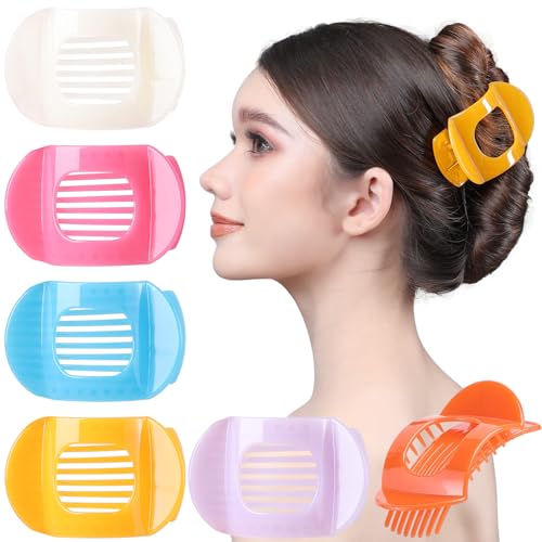 RC ROCHE 6 Pcs Flat Claw Hair Clips for Women Thick Hair French Round Duckbill Square Secure Strong Hold Grip Clamps Barrettes Curved No Slip No Crease Styling Cute Extra Jumbo XL, Large Jelly Candy - color: (Large) Jelly Candy