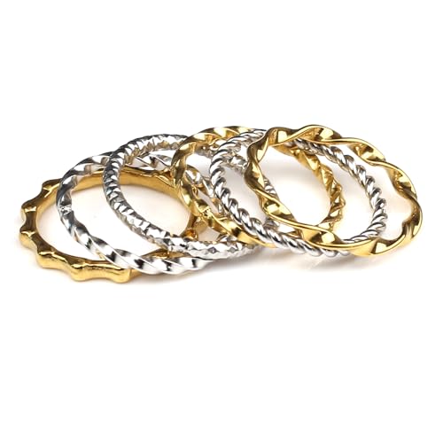 Dorriss Dainty Ring for Women 6 PCS Stacking Thumb Stainless Steel jewelry