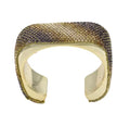 Women's Wide Cuff Bracelet Statement Jewelry with Sparkling Rhinestones, Open Adjustable Design for Party, Evening, Daily Wear - color: Gold