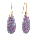 SELOVO Stone Fishhook Dangle Drop Earrings Statement Earrings for Women Stone - color: Light Purple-Gold Color Hook
