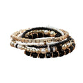 LSxAB Women Multilayered Beads Bracelet Set Stackable Boho Style Beaded Stretch Strand Wrap Birthday Jewelry - style: Black 5PC