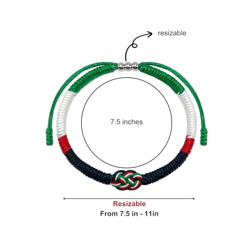 LAMIBEE Infinity Country Pride, Country Flag Code Bracelet, Protection and Lucky Sufer String Bracelet, Tibetan Wrist Wrap Bracelet, Boho Style Rope Bracelet for Women, Men, String Thread Bracelets - style: Palestine