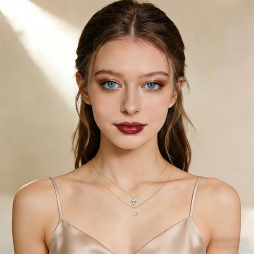 14K Gold Plated Necklace Gold Necklaces for Women Diamond Pendant Dainty Choker Layered Necklaces for Women Jewelry Set Gifts for Women Trendy Sister Mom Wife Womens Her Friend Party - style: 1006