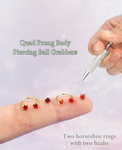 Opal Nose Ring Studs Horseshoe Nose Rings Hoops Stud 316L Stainless Steel Nose Rings Round CZ Square Screw L Shaped Nose Stud Hypoallergenic Nostril Piercing Jewelry for Women Men - color: Gold/3.0mm Red gem/20gauge