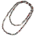 Beaded Necklace Hand Knotted for Woman - color: Bloodstone