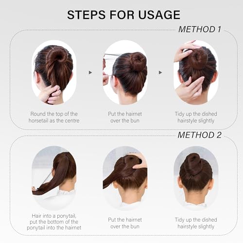 Hair Net Set 30 Pieces 20-Inch Nets, 50 Pieces 2.4-Inch U Pins - For Food Service, Bun Making, Ballet, and Versatile Hairstyling (Dark Color, 20inch, 80pcs/Pack) - color: Black, size: 20 Inch
