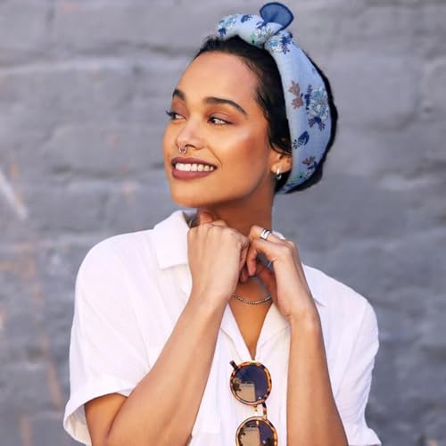 Cotton Like Bandana in Bulk, Head Scarf, Headband, Head wrap, Hair Neck Scarf for Women 22 x 22 inch - color: Bib01 Bouquet 3pcs