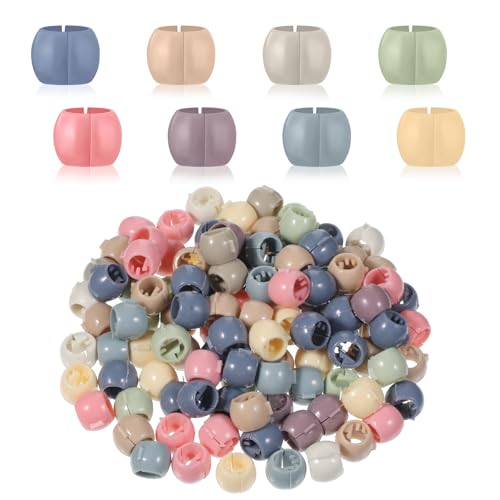 Hair Beads for Girls, 100 Pcs Mini Hair Claw Clips Plastic Tiny Braided Hair Clips Cute Colorful Beads Clip Decorative Hair Accessories for Women Girls - color: Morandi Colors