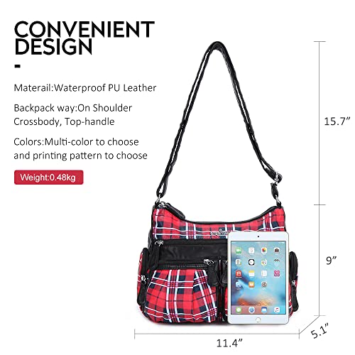 Angel Kiss Crossbody Bags for Women, Ladies Shoulder Handbags and Purses Medium Faux Leather Pocketbooks | Ladies - color: 23red/Black