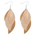 ANXIN boho unique Leather Earrings 2 Layered Lightweight Faux Leather Leaf Earrings Layered Design Drop Earrings Gift for Women - color: Style H