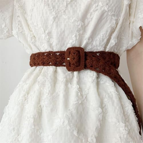 Simple Trendy Soft Cotton Rope Braided Woven Boho Waist Belt for Women Girl Medieval Bohemian for Dress Jeans