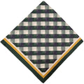 Single Pack Bandanas 60s Premium Cotton Soft Thin Handfeel Large Handkerchief for Men and Women - color: Green Plaid