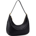 Shoulder Bag Handbag for Women Crossbody Tote Bags Woven Purse Clutch Women's Medium Underarm Hobo With Pocket Large - color: Black