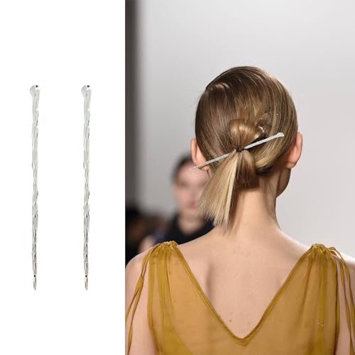 2PCS Alloy Hair Chopsticks Bun Chopsticks Hair Jewelry Abstract Minimalist Hair Chopsticks for Long Thick Hair