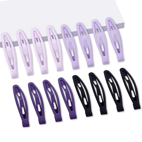 16 PCS Snap Hair Clips Metal Barrettes for Women Non Slip Barrettes for Thick and Thin Fine Hair,Matte Multiple Purple,2.36 x 0.43 Inches. - color: Matte Multiple Purple