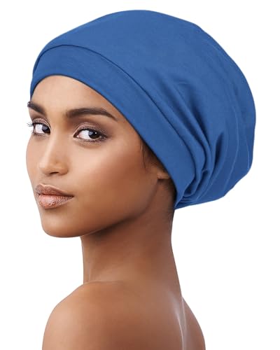 Alnorm Jersey Sleep Cap Girls Breathable Slouchy Beanie Ocean Blue - color: Ocean Blue